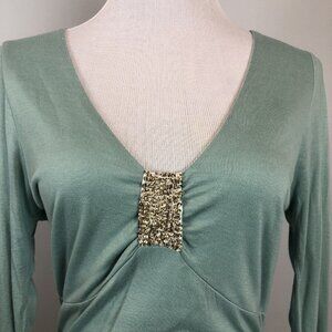 Nougat London Jade Long Sleeve Blouse Size XL Sequin Embellishment New